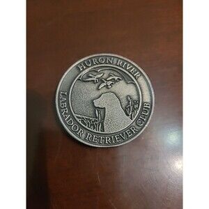 Huron River Labrador Retriever Club Pewter Coin Magnet 2"